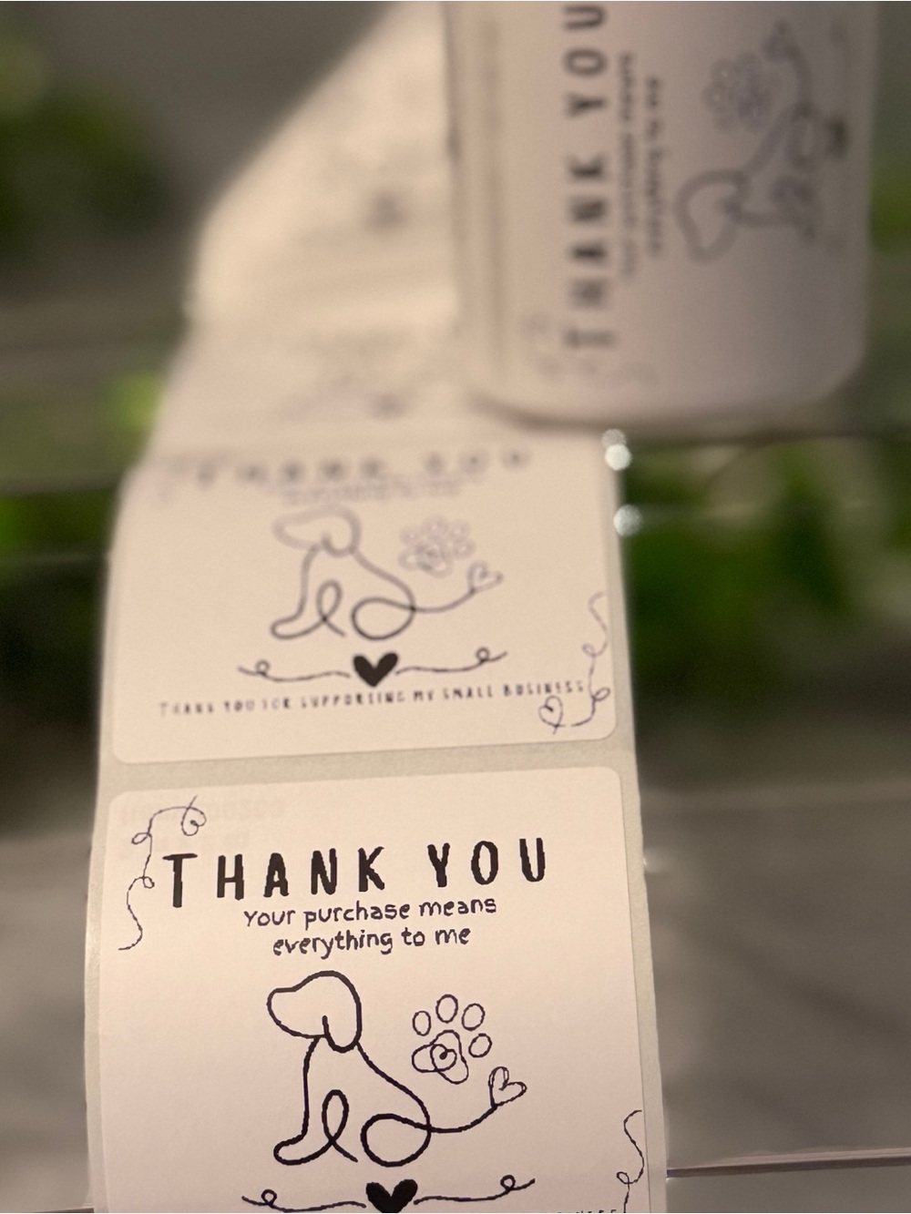 Dog Thank You Stickers 2x2 | 200 Small Business Labels Your Purchase Matters